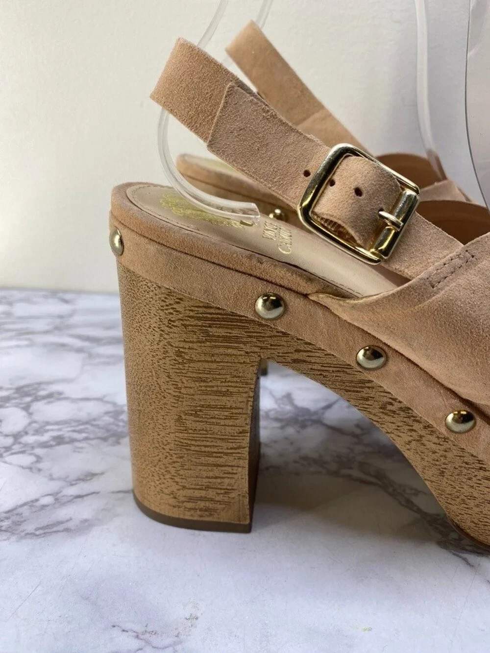 Vince Camuto Women's Tan Jenevya Platform Block Heel Sandals SZ 8.5 M